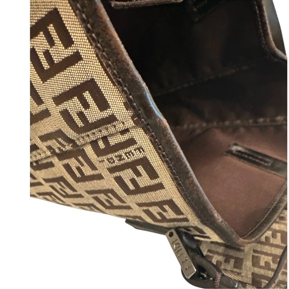 Fendi Zucca FF Logo Canvas Tote with Attached Pouch - Picture 14 of 15